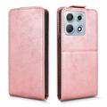 Motorola Edge 70 Max vertikalt flip-etui med stativ - Roségull