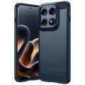 Motorola Edge 70 Pro Børstet TPU-deksel - karbonfiber - blå