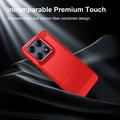 Motorola Edge 70 Pro børstet TPU-deksel - karbonfiber - rød