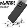 Motorola Edge 70 Pro Flytende silikon-deksel med håndstropp - Svart