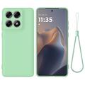 Motorola Edge 70 Pro Flytende silikon-deksel med håndstropp - Grønn