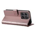 Motorola Edge 70 Pro Luksuriøst Vattert Lommeboketui - rosa gull