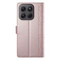 Motorola Edge 70 Pro Luksuriøst Vattert Lommeboketui - rosa gull