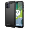 Motorola Moto E13 Børstet TPU Deksel - Karbonfiber - Svart