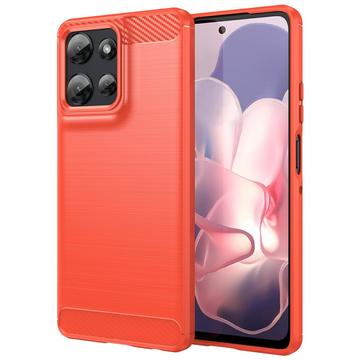 Motorola Moto G Power (2025) Børstet TPU Deksel - Karbonfiber