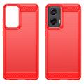 Motorola Moto G Stylus 5G (2024) Børstet TPU Deksel - Karbonfiber - Rød