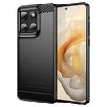 Motorola Moto G Stylus 5G (2025) Børstet TPU-deksel - karbonfiber - svart