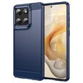 Motorola Moto G Stylus 5G (2025) Børstet TPU-deksel - karbonfiber - blå