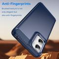 Motorola Moto G06/G06 Power Børstet TPU-deksel - karbonfiber - blå