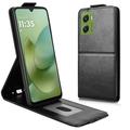 Motorola Moto G06/G06 Power vertikalt flip-etui med stativ - svart