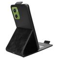 Motorola Moto G06/G06 Power vertikalt flip-etui med stativ - svart