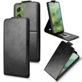 Motorola Moto G06/G06 Power vertikalt flip-etui med stativ - svart