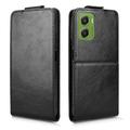 Motorola Moto G06/G06 Power vertikalt flip-etui med stativ - svart