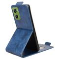 Motorola Moto G06/G06 Power vertikalt flip-etui med stativ - mørkeblå