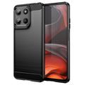 Motorola Moto G15 Børstet TPU Deksel - Karbonfiber