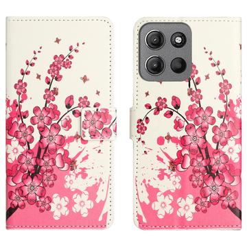 Motorola Moto G15/G15 Power Style Series Lommebok-deksel - Rosa Blomster