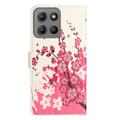 Motorola Moto G15/G15 Power Style Series Lommebok-deksel - Rosa Blomster