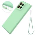 Motorola Moto G17 Power/G17/G15 Flytende silikon-deksel med håndstropp - Grønn