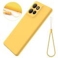 Motorola Moto G17 Power/G17/G15 Flytende silikon-deksel med håndstropp - Gul