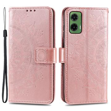 Motorola Moto G35 Mandala Series Lommebok-deksel - Roségull