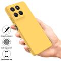 Motorola Moto G37/G37 Power/G47 Flytende silikon-deksel med håndstropp - Gul