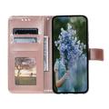 Motorola Moto G37 Power Mandala Lommebok-deksel med håndleddsstropp - rosa