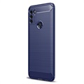 Motorola Moto G50 Børstet TPU Deksel - Karbonfiber - Blå