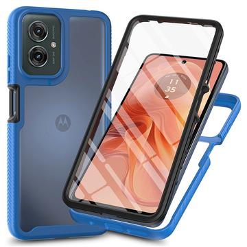 Motorola Moto G55 360 Beskyttelse Deksel - Blå / Klar