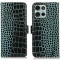 Motorola Moto G75 Crocodile Series Lommebok-deksel i Lær med RFID