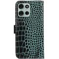 Motorola Moto G75 Crocodile Series Lommebok-deksel i Lær med RFID - Grønn