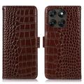 Motorola Moto G77/G67 Crocodile Series Lommebok-deksel i Lær med RFID