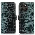 Motorola Moto G77/G67 Crocodile Series Lommebok-deksel i Lær med RFID