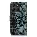 Motorola Moto G77/G67 Crocodile Series Lommebok-deksel i Lær med RFID - Grønn