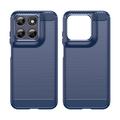 Motorola Moto G77/G67 Børstet TPU-deksel - karbonfiber