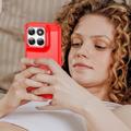 Motorola Moto G77/G67 børstet TPU-deksel - karbonfiber - rød