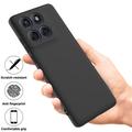Motorola Moto G77 Power Flytende silikon-deksel med håndstropp - Svart