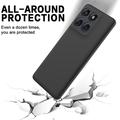 Motorola Moto G77 Power Flytende silikon-deksel med håndstropp - Svart