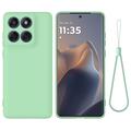 Motorola Moto G77 Power Flytende silikon-deksel med håndstropp - Grønn