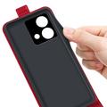 Motorola Moto G84 Vertikalt Flip-Deksel med Kortlomme - Rød