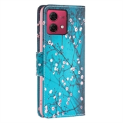 Motorola Moto G84 Wonder Series Lommebok-deksel - Hvit Blomster