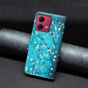 Motorola Moto G84 Wonder Series Lommebok-deksel - Hvit Blomster