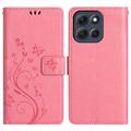 Motorola Moto G86 Butterfly Series Lommebok-deksel - Rosa