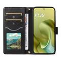 Motorola Moto G86 Luksuriøst Vattert Lommeboketui - Svart
