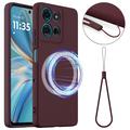 Motorola Moto G86 Power Liquid Silikondeksel - MagSafe-kompatibel - Vinrød