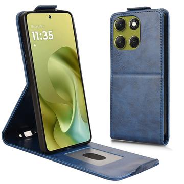 Motorola Moto G86 Power vertikalt flip-etui med stativ - mørkeblå