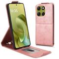 Motorola Moto G86 Power vertikalt flip-etui med stativ - Roségull