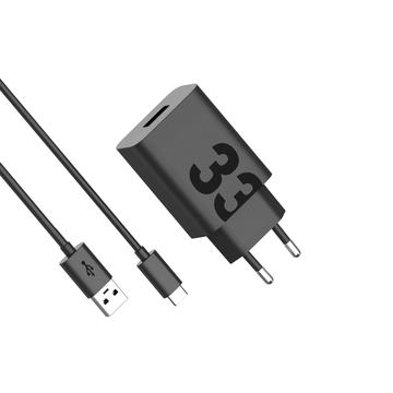 Motorola TurboPower 33W reiselader med USB-C-kabel - svart