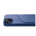 Mujjo iPhone 14 Lommebok Deksel i Skinn - Blå
