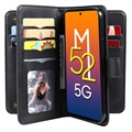 Multi-kort Slot Samsung Galaxy M52 5G Lommebok-deksel - Svart