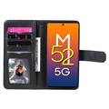 Multi-kort Slot Samsung Galaxy M52 5G Lommebok-deksel - Svart